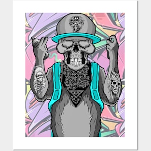 skull graff Posters and Art